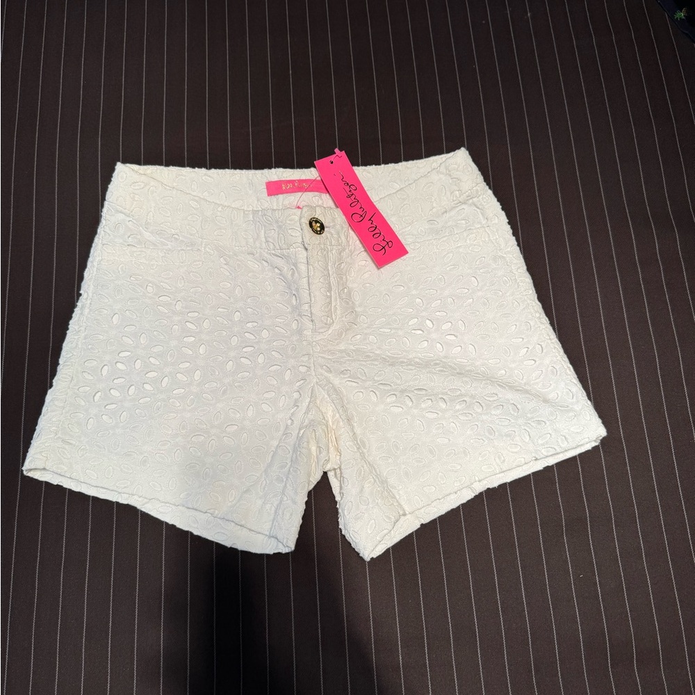 Lilly Pulitzer Cream Eyelet High Waist Shorts